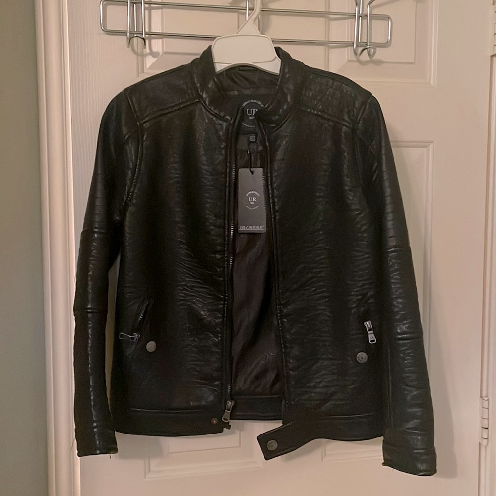 Beautiful imitation leather jacket never used with tags.